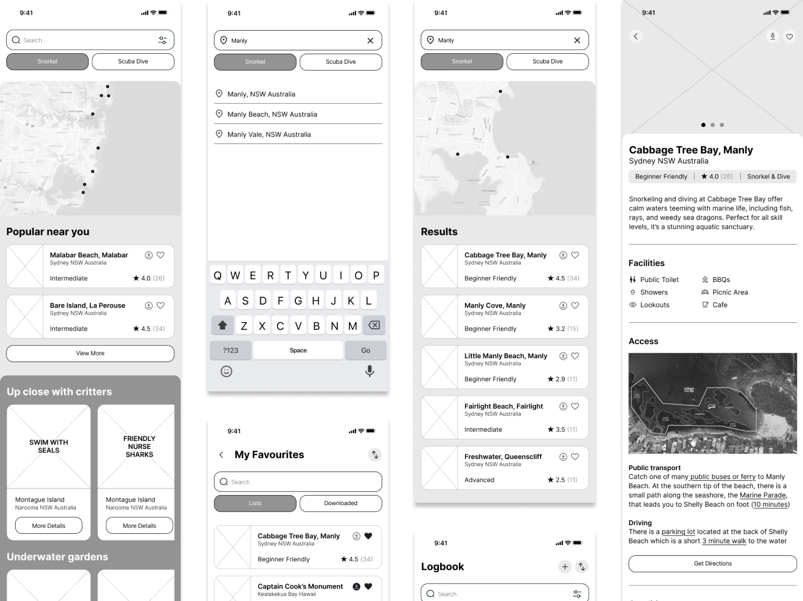 Low fidelity wireframes in Figma